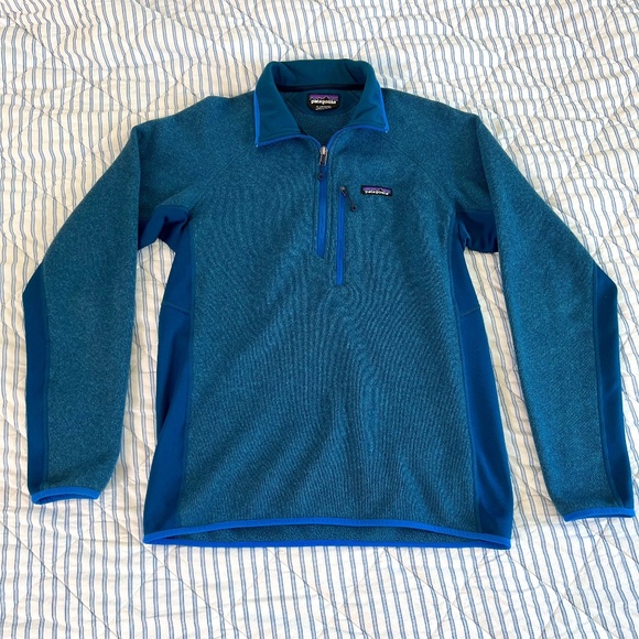 Men's Patagonia Men's Better Sweater® 1/4-Zip Fleece Teal Size Medium - Picture 1 of 16